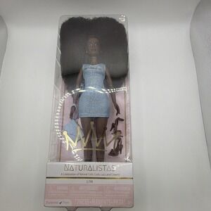 Naturalistas Liya Fashion Doll 11.5" with Ice Blue Dress Curly Hair New In Box